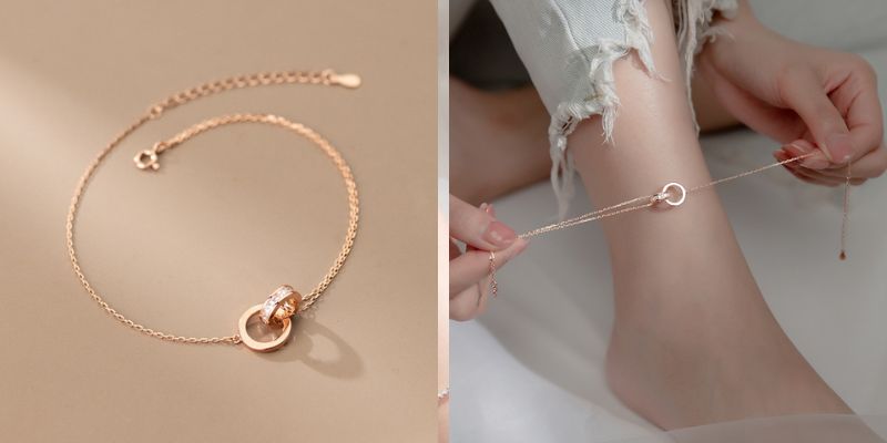 美しさと華やかさが融合したアンクレット、足元を彩る A013