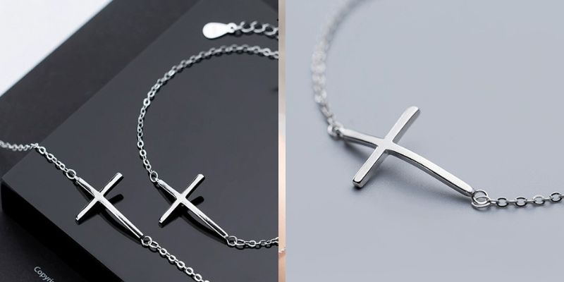 足元美人になる！シンプルで使いやすい十字架モチーフアンクレット A011