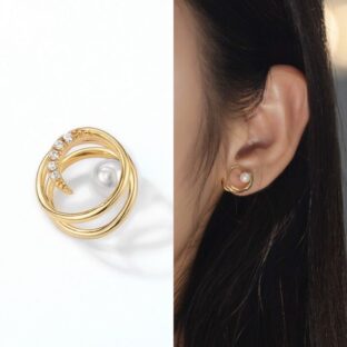上品なパールが輝くイヤーカフ-華やかでフォーマルにも使えるアクセサリー P117