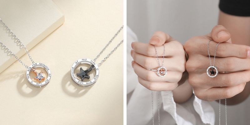 星モチーフのペアネックレスで大切な人との絆を深めようN092