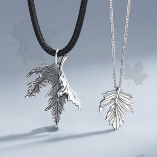 紅葉モチーフのペアネックレス:秋の美しさを身に着けるN096