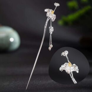 蓮の葉っぱモチーフのかんざし - 蓮の静けさを纏う　K169