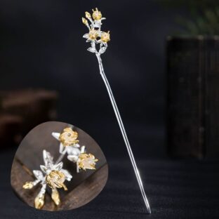 アブチロンのかんざし - 伝統的な和装にも現代的なスタイルにも合う　K170