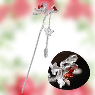 柘榴の花のかんざし - 伝統とモダンが調和したデザイン　K180