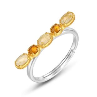 ルチルクォーツとガーネットのリング – 光を受けるたびに美しさを増す R380