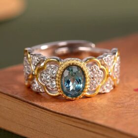 ブルートパーズのリング - 指先で優雅に輝き、どんな場面でも注目を集めるR460