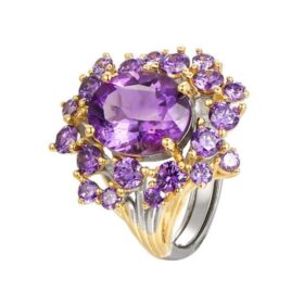 アメジストのリング - 特別な日だけでなく、日常の装いにも最適 R468